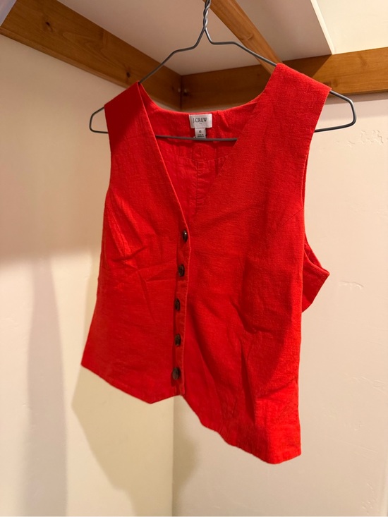 J. Crew Tops - J. Crew Red Sleeveless Button Vest